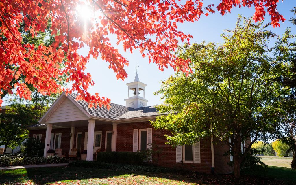 Weatherby Chapel in the fall